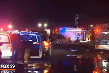  Emergency crews last night off of Sooey Place Rd in Tabernacle. (Image screenshot via Fox29) 