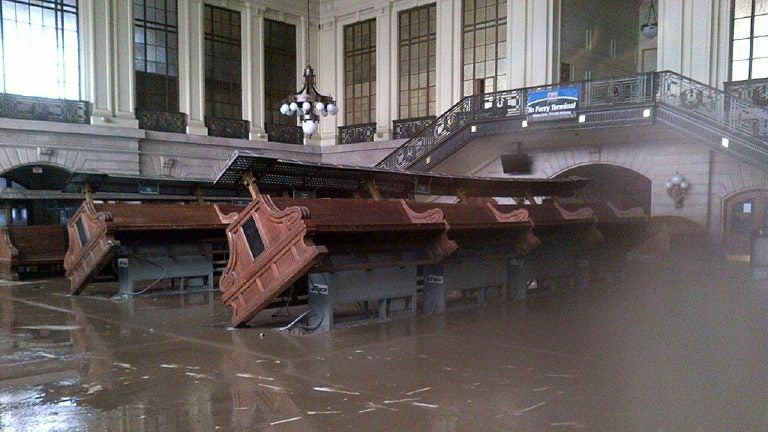  This is how the NJ Transit Hoboken Terminal looked after Superstorm  Sandy  (AP Photo/New Jersey Transit) 