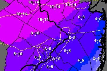  NWS snow total projection map for the latest snow storm. 