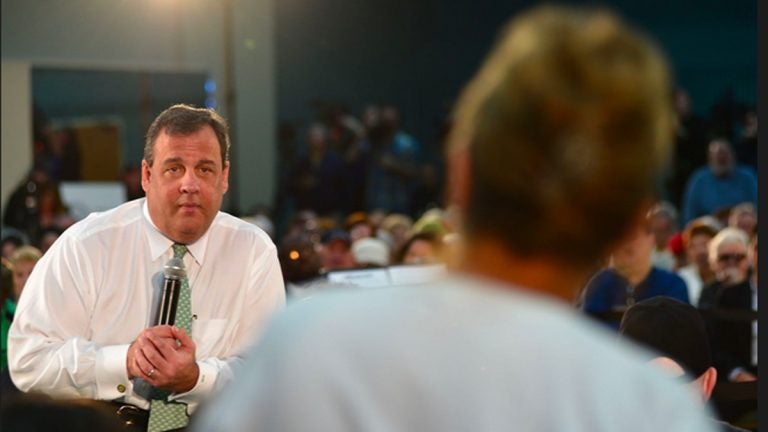 Governor Christie at today's town hall meeting in Toms River. (Bas Slabber/for NewsWorks) 