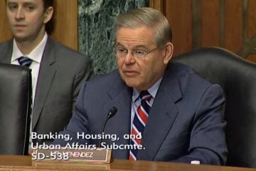 U.S. Senator Robert Menendez says N.J. officials mismanaged the distribution of federal Sandy aid money (Screen capture via Senate video feed)