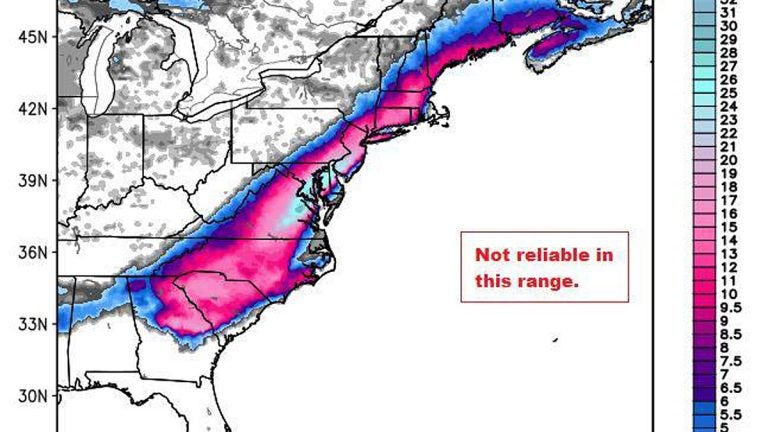  The weather model  from early Feb 2014 that started rumors of a 30 inch snow storm in New Jersey.  