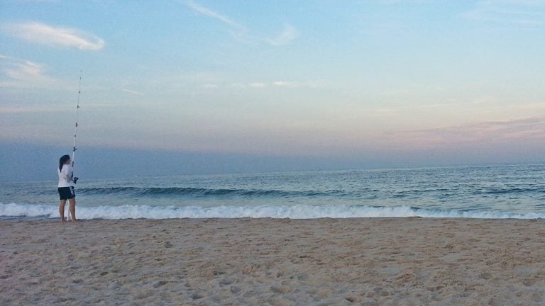  Island Beach State Park is popular with fishing enthusiasts. (Alan Tu/WHYY) 