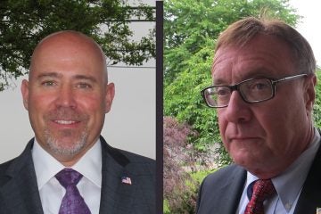  Tom MacArthur (left), Steve Lonegan (right) are running for the Republican nomination for the 3rd Congressional District in N.J. (Phil Gregory/WHYY) 