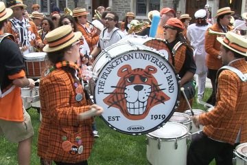  The Princeton University Band performs a pop-up concert as part of this weekend's reunion activities. (Photo courtesy of Evelyn Tu) 