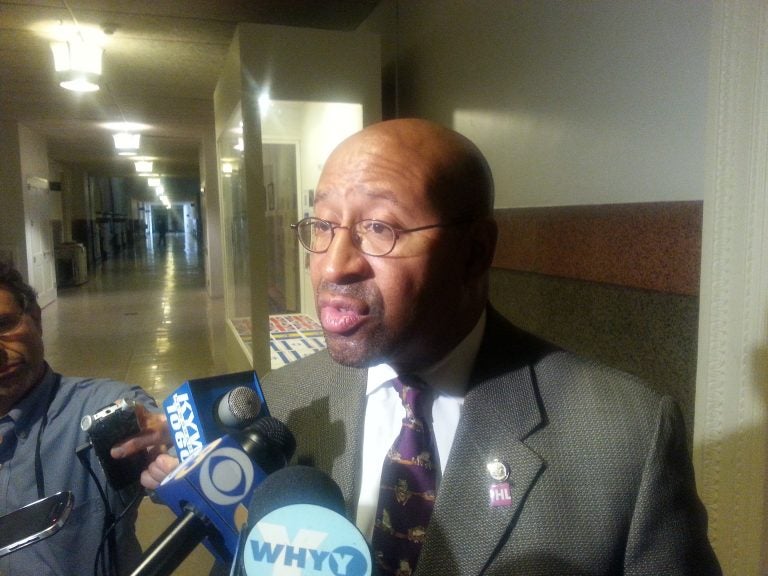  Mayor Michael Nutter said Tuesday a city measure decriminalizing small amounts of marijuana is not a priority. (Tom MacDonald/WHYY)  