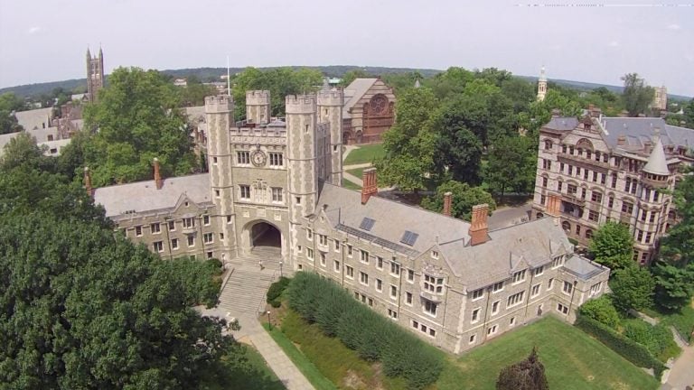 Princeton University's Blair Tower photographed from above (Alan Tu/WHYY)