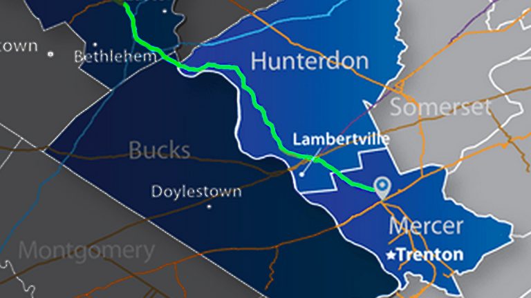  Proposed pipeline would run from NE Pennsylvania into New Jersey. (Image via Penn East Pipeline) 