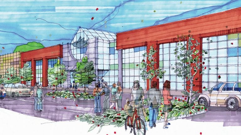  Artist rendering of a renovated Burlington Center Mall 