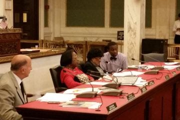  Philadelphia City Council members hear testimony on a proposal to extend a homeowners tax break to  children who live in, and then inherit, the family home. (Tom MacDonald/WHYY) 