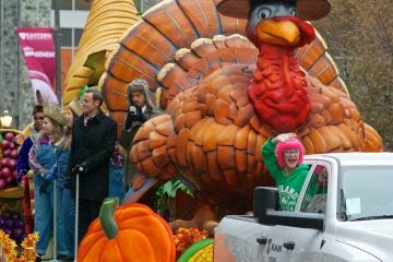 Floats, balloons, marching bands and crowd scenes during the 95th Annual Thanksgiving Day Parade.  (Bas Slabbers/for NewsWorks)