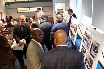  SEPTA officials talk with riders about capital improvements during an open house at  SEPTA headquarters. 