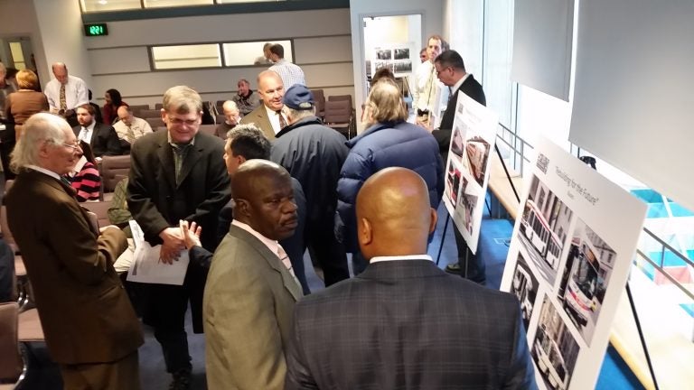  SEPTA officials talk with riders about capital improvements during an open house at  SEPTA headquarters. 