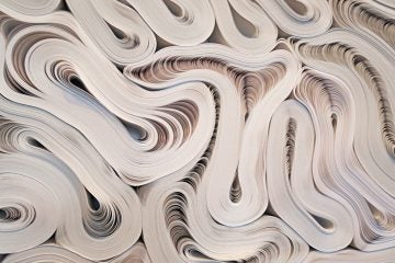  Jae Ko, Selections, Force of Nature, 白 Shiro, (detail), 2015, recycled Kraft paper, dimensions variable, Courtesy of the Artist 
