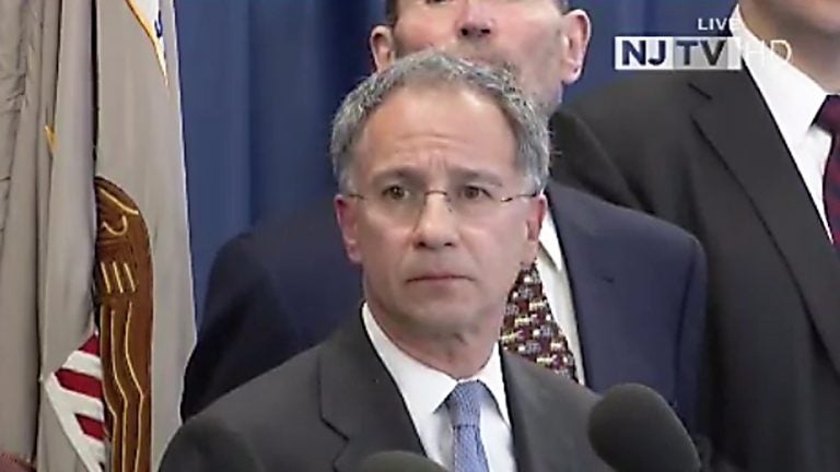  US Attorney Paul Fishman answers questions about the indictments of Bridget Kelly and Bill Baroni. (Image via NJTV) 