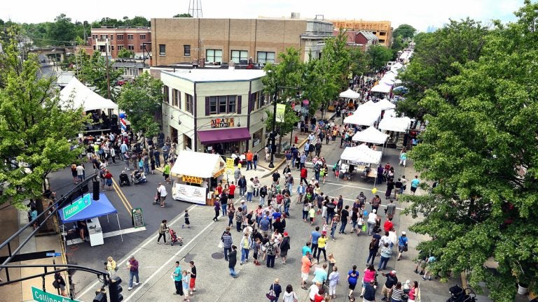 Crowds at a May Fair in Collingswood, N.J.  