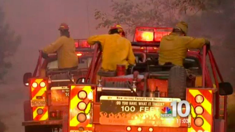  Fire crews on scene near Manchester Township, NJ. (Image courtesy of NBC10) 