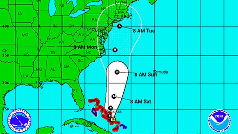  NOAA storm track prediction as of Thurs, Oct 1, 2015 at 1:30 p.m. 