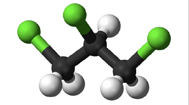  A molecule of 1,2,3-TCP, which is known to cause cancer in humans. 