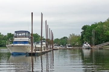  RiverFest will be held next to the Yacht Club where Crosswicks Creek meets the Delaware River.  (Alan Tu/WHYY) 