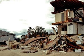  Wreckage of a beachfront home in Mantoloking in the immediate aftermath of superstorm Sandy. 