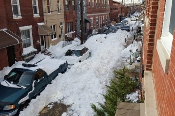  Emily Street in South Philly is clogged with snow. (Darren Fava/ for NewsWorks) 