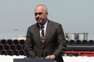 Albanian Prime Minister Edi Rama denies he paid to attend a 2012 Obama campaign event.  (AP Photo/Hektor Pustina