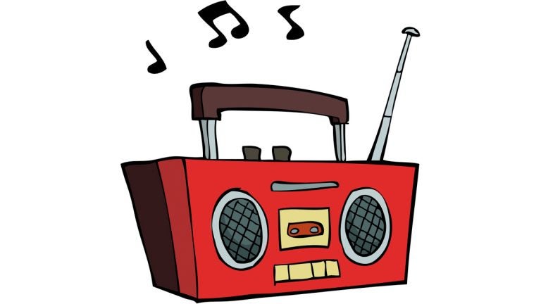 loud radio clipart black