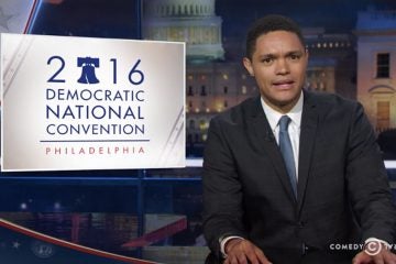 Trevor Noah from Tuesday night's broadcast recorded in Philadelphia. (Screen capture)
