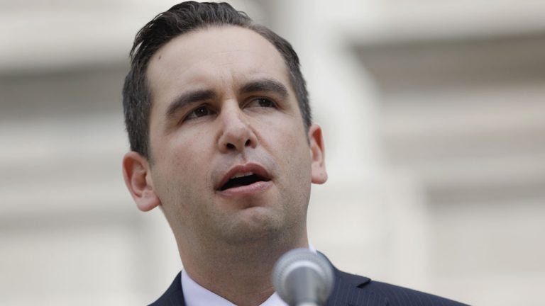 Jersey City Mayor Steven Fulop endorses Phil Murphy in the 2017 N.J. gubernatorial race. (AP Photo/Julio Cortez)