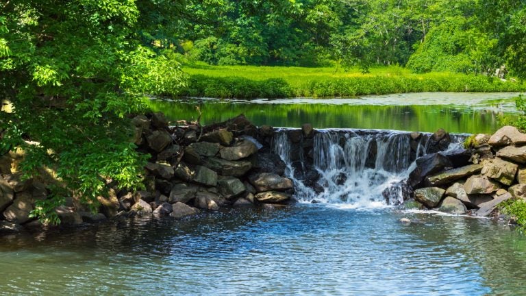 A small quiet waterfall in Duke Farms in Central New Jersey. (Big Stock photo)