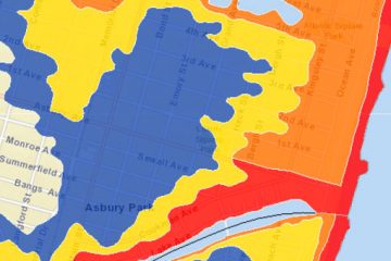 This is an image of the evacuation zones for Asbury Park