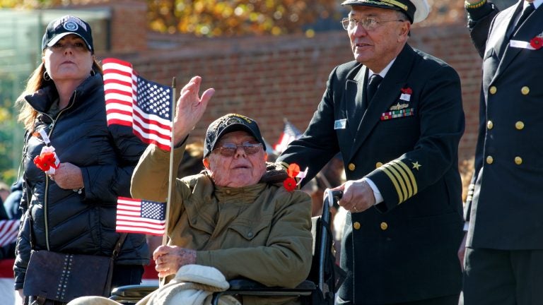 The event commemorates the 70th anniversary of the end of World War II, 50th Anniversary of Vietnam and 25th Anniversary of Dessert Storm. (Bastiaan Slabbers/for NewsWorks)