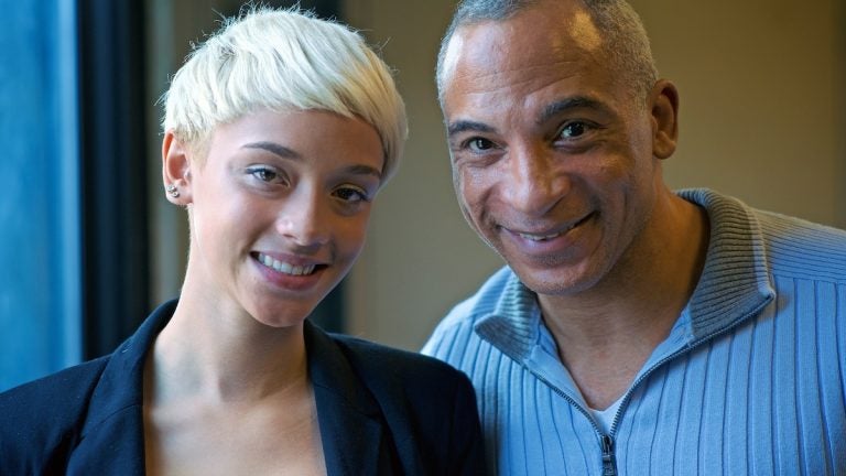  Justina Clark McMinn with her uncle, Clark Justin Little. McMinn will receive the Philadelphia Education Fund's 'Rising Star' award on Thursday. (Bas Slabbers/for NewsWorks) 