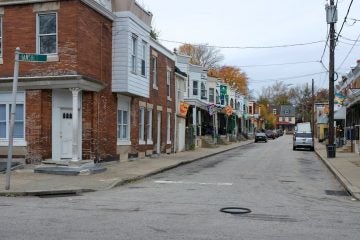 3_bs0809 Wayne Ellington Sr. crashed a car on this block of Marion Street after being shot in the head. (Bas Slabbers/for NewsWorks)