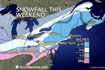  The AccuWeather.com depiction of the storm impacts: reduced snowfall amounts from north to south. 