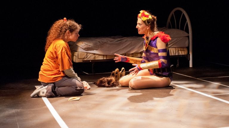  Rachel O'Hanlon-Rodriguez (left) and Leah Walton in Flashpoint Theatre Company's production of 'Lulu's Golden Shoes.' (Photo courtesy of John Flak) 