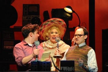  In Buck County Playhouse's production of 'National Pastime,' from left: Will Blum, Stephanie Gibson and Michael Dean Morgan. (Photo courtesy of Mandee Kuenzle)  