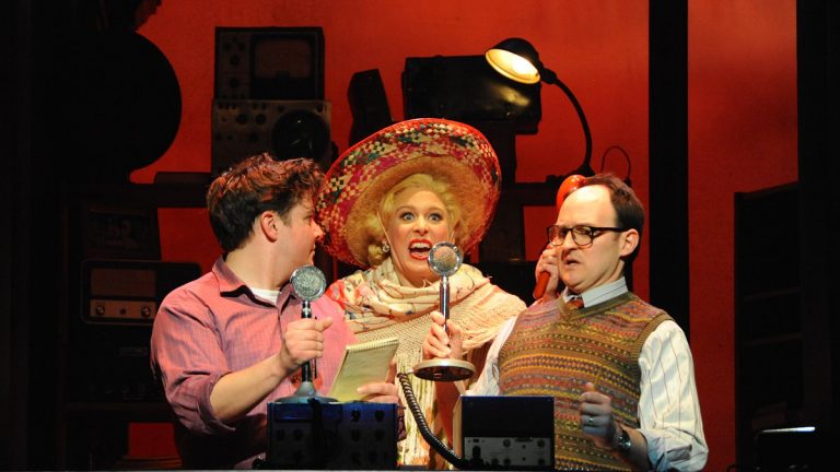  In Buck County Playhouse's production of 'National Pastime,' from left: Will Blum, Stephanie Gibson and Michael Dean Morgan. (Photo courtesy of Mandee Kuenzle)  