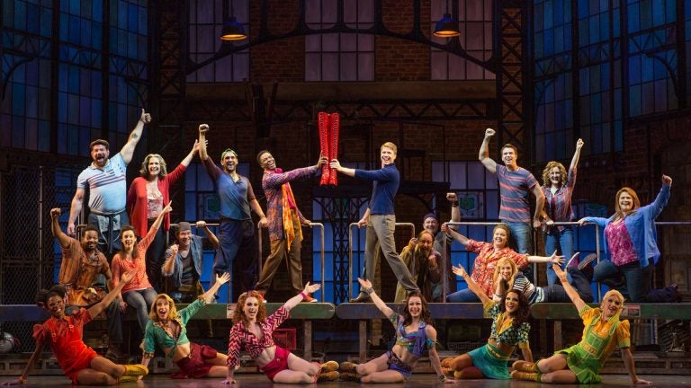  The cast of the 'Kinky Boots' national tour, at the Forrest Theatre. (Photo courtesy of Matthew Murphy) 