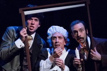  In Lantern Theater Company's production of 'The Hound of the Baskervilles' (from left): Daniel Fredrick, Damon Bonetti, and Dave Johnson. (Photo courtesy of Mark Garvin)  