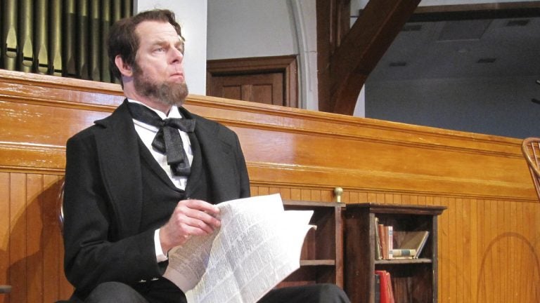  Tom Byrn as Abraham Lincoln in East Lynne Theater Company's production of 'Mr. Lincoln.' (Photo courtesy of Gayle Stahlhuth) 