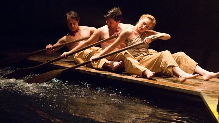  Christopher Patrick Mullen, Steve Pacek, and Clare O’Malley as sailors in Arden Theatre Company's production of 'Metamorphoses.' (Photo courtesy of Mark Garvin)  