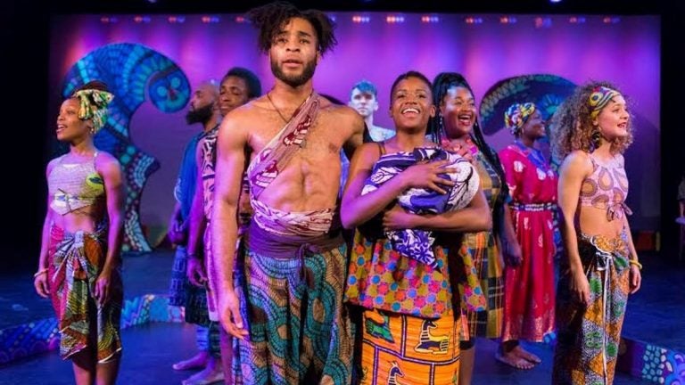  In the center, Kingsley Ibeneche as Joseph and Sanchel Brown as Mary, and the cast of 'Black Nativity' at Theatre Horizon in Norristown. (Photo courtesy of Matthew J. Photography) 