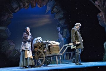  Joe Vincent as Tevye and Anne Kanengeiser as his wife in the Pennsylvania Shakespeare Festival production of 