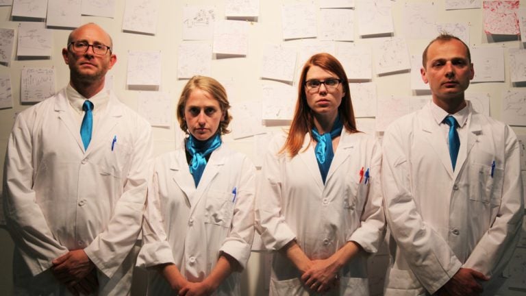  Members of the Institute for Psychogeographic Adventure, the resenters of 'Experiment #39 Old City' in the Fringe Festival. They are, from left, Andrew Goldberg, Emily Rea, Liza Wade Green and Radoslaw Konopka. (Photo courtesy of Steven Dufala)  