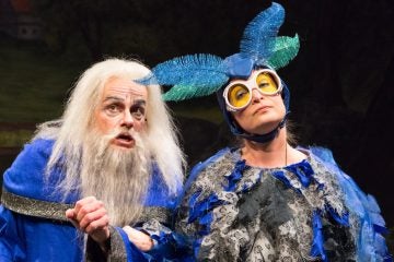  Christopher Patrick Mullen and Susan McKey in the new People's Light & Theater Company panto, 'Arthur and the Tale of the Red Dragon.' (Photo courtesy of Mark Garvin)  