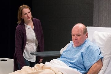  Julianna Zinkel and Craig Spidle  in Arden Theatre Company's production of Michael Hollinger's new play 'Under the Skin' -- one of a number of world premieres here during this second half of the theater season. (Photo courtesy of Mark Garvin)  