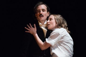  Ean Sheehy and Alessanda L. Larson in the New York Theatre Workshop production of 'Red-Eye to Havre de Grace,' which was first produced  by Philadelphia FringeArts before its current Off-Broadway appearance. (Photo courtesy of Johanna Austin) 