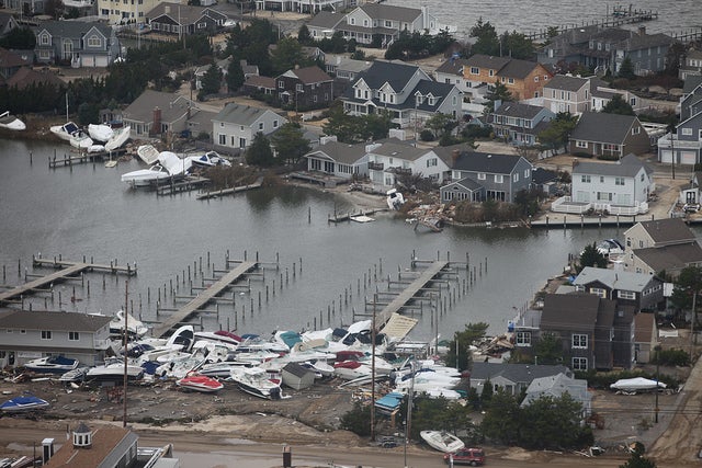  Damage inflicted by Superstorm Sandy at the Harbour Yacht Club & Marina in Brick. (Photo: U.S. Fish and Wildlife Service Northeast Region via Flickr) 